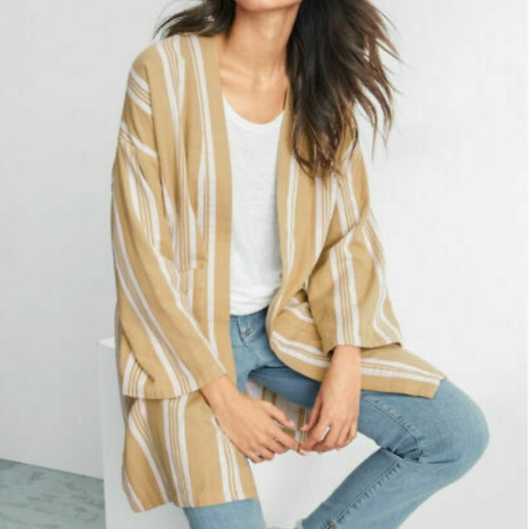 Eileen Fisher Tops - Eileen Fisher Striped Double Weave Linen Kimono